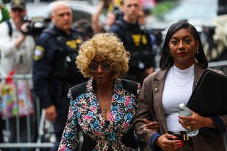 Janice Combs, mother of Sean Combs, arrives at court Tuesday